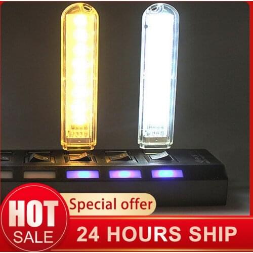 3/8 Leds USB Lights Mini Portable USB LED Book Light DC5V Ultra Bright Reading Book Lamp For Power Bank PC Laptop Notebook