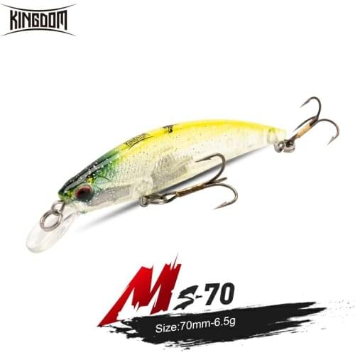 Kingdom Micro Fly Fishing Lures Minnow Vibrating Sinking Wobblers 70mm 6.5g Lure Fishing For Bass Perch Trout Pike Hard Baits