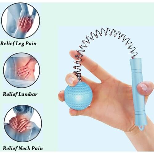 Hand-held Knee Leg Back Massage Stick Multi-purpose Golf Massage Hammer Massager for Body Wooden Plastic Handle Massage Ball