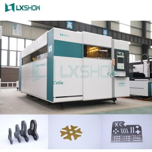 5% DISCOUNT LXSHOW economical fiber laser cutting machine with protection cover for metal / enclosed Fiber laser cutter machine