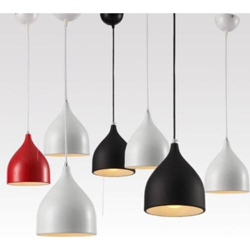 Modern simple dining room droplights personality single head balcony pendant bar creative restaurant office aluminum chandeliers