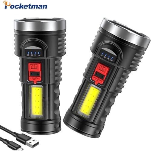 9000LM Super Powerful USB Rechargeable Portable Flashlight 4 Modes LED Torch Waterproof Zoomable Lamp Built-in 18650 Battery