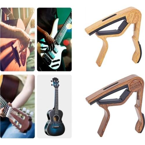 Universal Guitar Capo Wood Grain Aluminium Alloy with Pin Puller Pick Holder Portable Capo for Electric Guitars for Guitar Parts