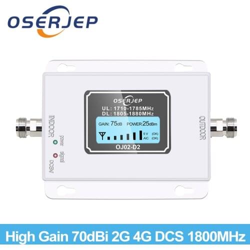 2G 4G 1800 LCD 70dB Gain 2g 4g Cell Phone Signal Repeater Band3 DCS LTE 1800MHz Mobile Amplifier GSM Cellular Signal Booster