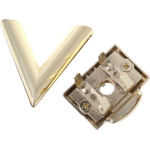 V Shape Clasp Turn Locks Twist Lock Metal Hardware For DIY Handbag Shoulder Bag Purse