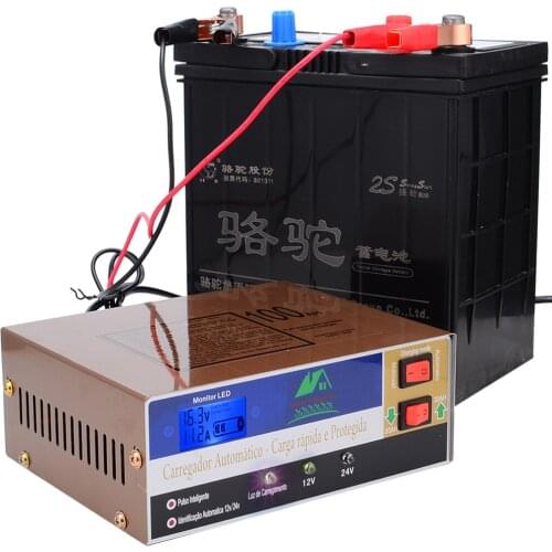 12V/24V 100AH Car Scooter Battery Charger Automatic LED Display Pulse Repair Charger Free Shipping 12002654