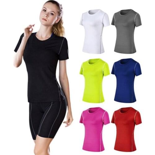Women Breathable Short Sleeve Loose Yoga Running fitness Workout Comfort T-shirt Solid color