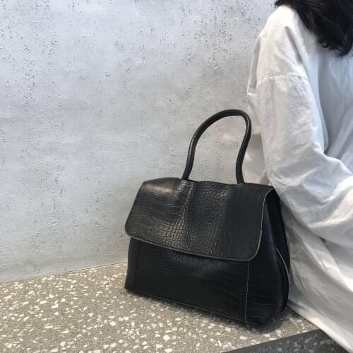 Designer Crocodile Pattern Shoulder Bags for Women 2020 Casual Large Capacity Tote Handbags Pu Leather Women Handbags Purse