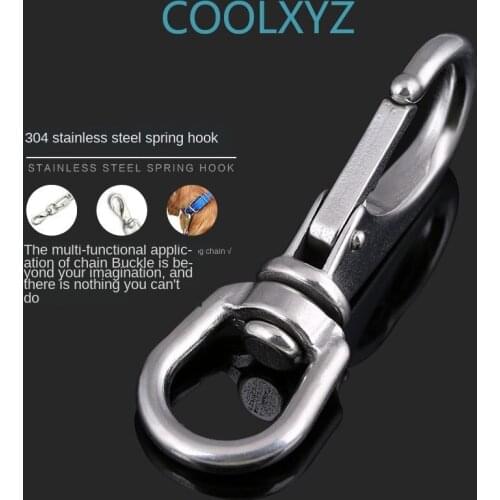 304 stainless steel universal hook rotating ring chain buckle universal spring buckle dog chain fitting joint 1Pcs