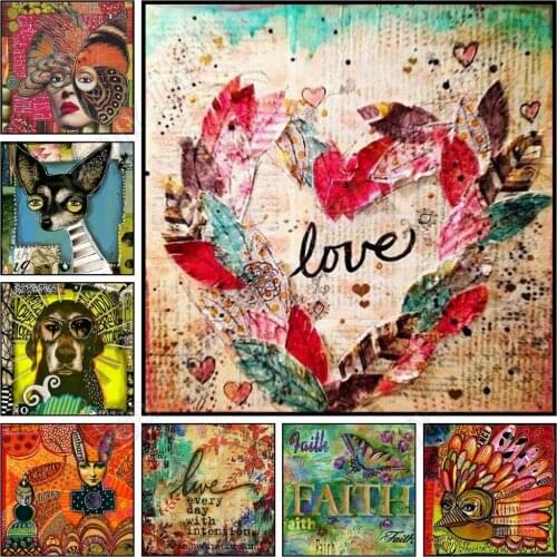 5D DIY Diamond Painting Love Faith Hope Paint with Diamonds Cross Stitch Full Square / Round Drill Wall Arts & Crafts Home Decor