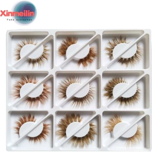 9 models brown 3D mink lashes extension tool wholesale makeup Colored individual fluffy dramatic volume natural false eyelashes