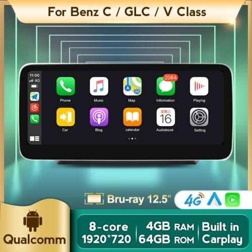 N600 MSM8953 4G LTE Blu-Ray Android10 Car Multimedia Player Carplay Auto GPS DSP For Mercedes Benz C V-Class GLC W205 2014 -2019