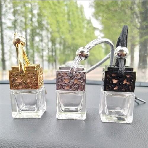 Car Hanging Air Freshener Diffuser Fragrance Clear Glass Empty Perfume Bottle Essential Oil Bottle Perfume Bottles(only Empty)