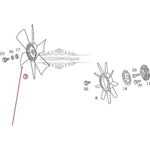 Car Radiator fan leaf Suitable for E 190mer ced es-be nzE 230 Cooler fan blade Coupler fan blade Water tank cooling fan blade