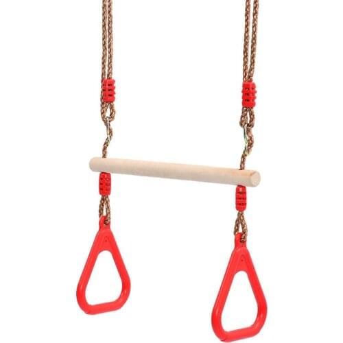 Outdoor Games Wood Children Adult Rings 120kg Load-Bearing Fitness Stick Injection Swing Ring Baby Indoor Sports Fitness Toys