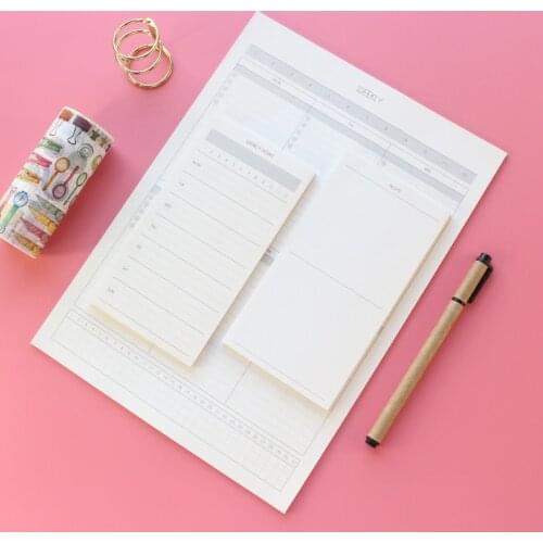 Domikee classic A6 A4 office school weekly monthly desk planning pad stationery,fine student undated planner memo pad,can tear