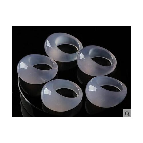 Natural ice blue chalcedony ring female men warm and delicate can do wrench>>>Free shipping