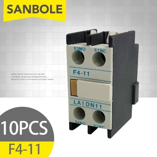 AC Contactor 2 NO Auxiliary Contact Blocks F4-20 F4-11 Matching Contactor 10A 690V CJX2 (10PCS)
