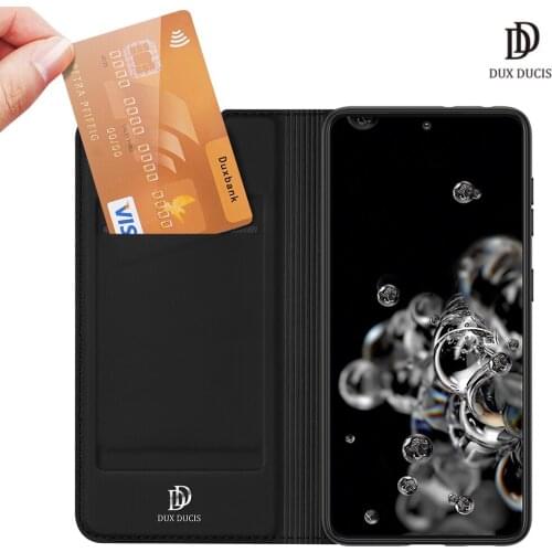 For Samsung Galaxy S21 Ultra DUX DUCIS Skin Pro Series Leather Wallet Flip Case Full Protection Steady Stand Magnetic Closure