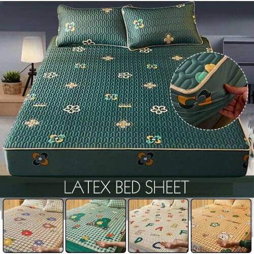 Summer Cool Latex Fiber Cool Mat Soft Fitted Sheet Elastic Band Non-slip Summer Bed Fitted Sheet Mattress Cover