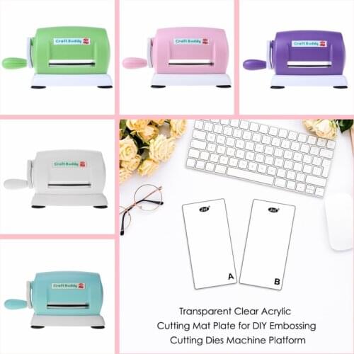 Plastic Paper Cutting Embossing Machine With Pads 5 Colors Scrapbooking Postcards Card Making DIY Useful Home Craft Tool 2021