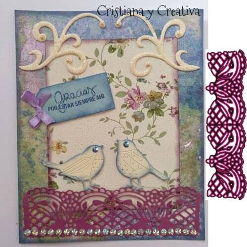 Metal cutting die cutting lace frame background DIY scrapbook paper process card album embossed template punching machine