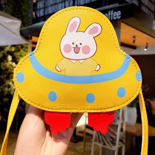 PU Leather Baby Girls Mini Shoulder Crossbody Bags Cute Boys Small Wallet Purse Handbags Cartoon Bunny Children Messenger Bag