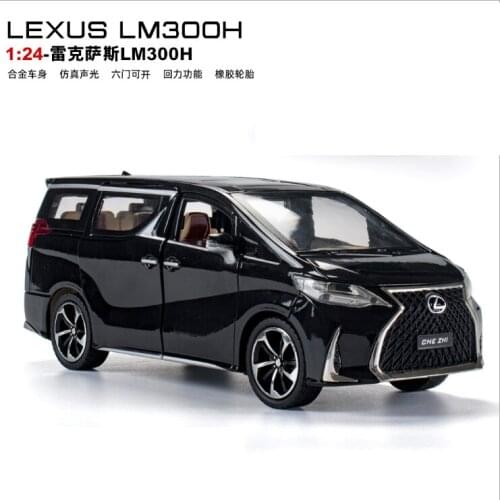 1:24 simulation Lexus lm300h childrens toy MPV alloy car model decoration boys birthday Christmas New Year gift Black Car