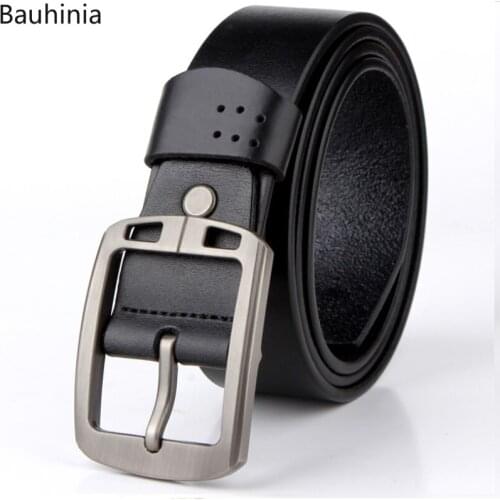 Bauhinia 3.8cm Mens Hot Style Pin Buckle Belt 9 Styles Of Pure Cowhide Retro Casual Simplicity Jeans Belt