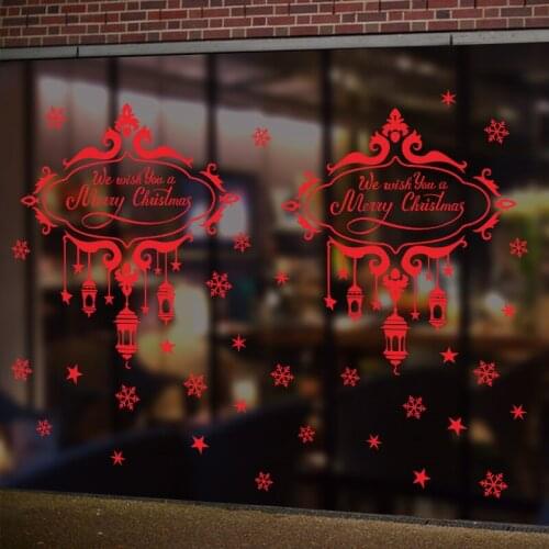 We Wish You A Merry Christmas Quotes Wall Stickers Diy Vinyl Mural Art Festival Season Home Decoration Wreath Snowflakes Decals