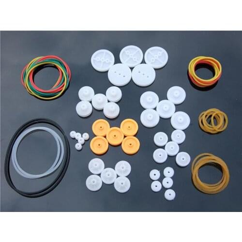Belt Pulley Set Wheel Rubber Transmission Belting and Rubber Band for DIY Science and Technology Production