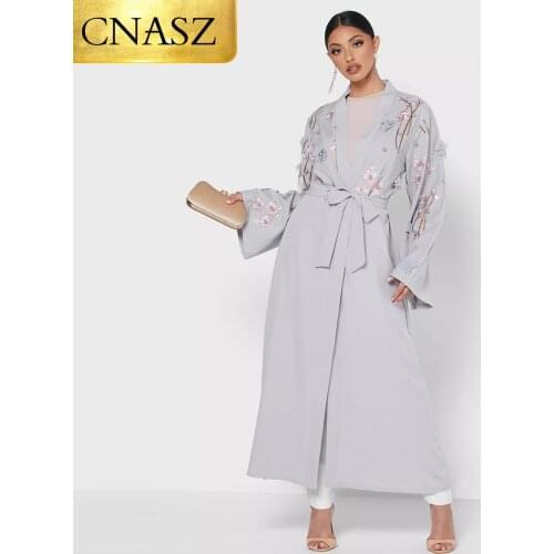 2021 New Abaya For Ladies Fashion Dubai Kaftan Arab Islam Women 3D Floral Muslim Kimono Cardigan Hijab Dress Islamic Clothing