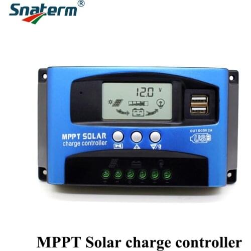 NEW 30/40/50/60/100A MPPT Solar Charge Controller Dual USB LCD Display 12V 24V Auto Solar Cell Panel Charger Regulator With Load
