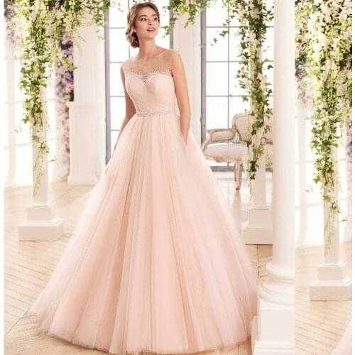 NEW Pink Wedding Dress 2020 Sexy pearls ball gown backless Wedding dresses bridal gown sexy bride dress NAVIBLUE BRIDAL15362