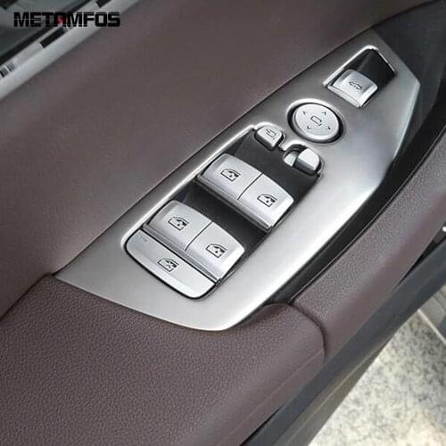 For BMW X3 2018 2019 Carbon Fiber Window Lift Rises Switch Cover Molding Trim Inside Armrest Styling Frame Interior Accessories