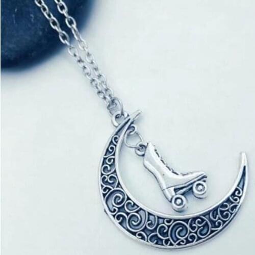 Crescent Moon / Cowboy boots / Clover / Cowboy Hat / Sun / Lily / Mermaid / Pentagram / Roller Skates Charms Pendants Necklaces