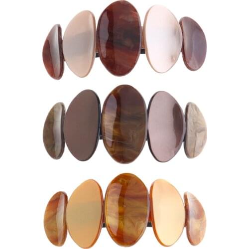 2020 new arrival hot sale multiple colors spring ponytail clips oval-shaped acrylie spring clips the beat gift