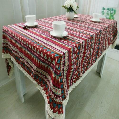 Rectangular Modern Minimalist Living Room Tablecloth, Bohemian Restaurant Tablecloth, Printed Tablecloth, Coffee Table Cloth
