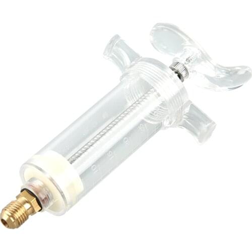 R134A Auto Car Refrigeration System Automobile Air-Conditioning Car A/C Oil Filler Fluorescent Syringe Refrigerated Oil Syringe