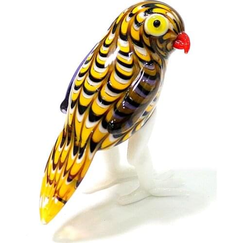 Handmade Murano Glass Owl Craft Figurines Cute Vivid Miniature Bird Animals Ornaments New Year Gifts For Kids Home Table Decor