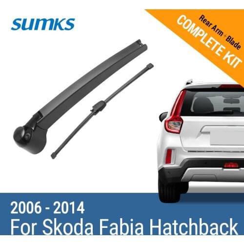 SUMKS Rear Wiper & Arm for Skoda Fabia Hatchback MK2 2006 2007 2008 2009 2010 2011 2012 2013 2014 2015 2016 2017