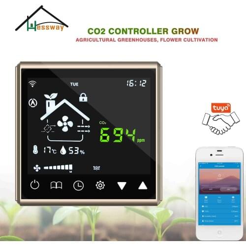 HESSWAY WIFI mushroom chamb co2 sensor controller grow for Built-In Relay Control Ventilation Bridge TUYA smart deviceer