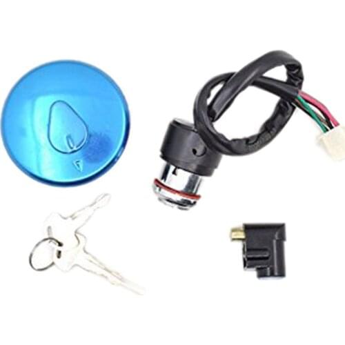 Motorcycle Ignition Switch Lock+Fuel Gas Tank Cap Cover 2 Keys Lock Set for Haojue Suzuki Gn125 Gn 125 125Cc Spare Parts