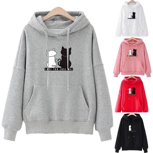 Women Sweetshirts Plus Size Hoodie Womens Long Sleeve Hoodie Pullover Prints Print Pullover Sweatshirt Tops Vetement Femme 2021
