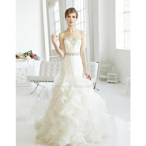 Free shipping new fashion 2016 elegant vintage beading white lace organza wedding dresses with crystal jacket bridal belt gowns