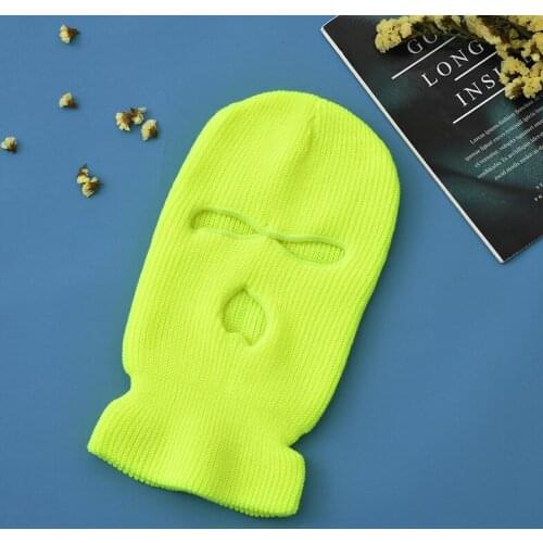 Unisex Winter Knitted Full Encirclement Cycling Windproof Warm Hedging Cap Men Women Punk Hip Hop Black Hat Skullies Beanies R31