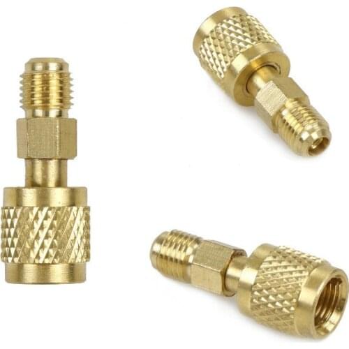 Gold R410 Brass Adapter 1/4" Male To 5/16" Female Charging Hose To Pump