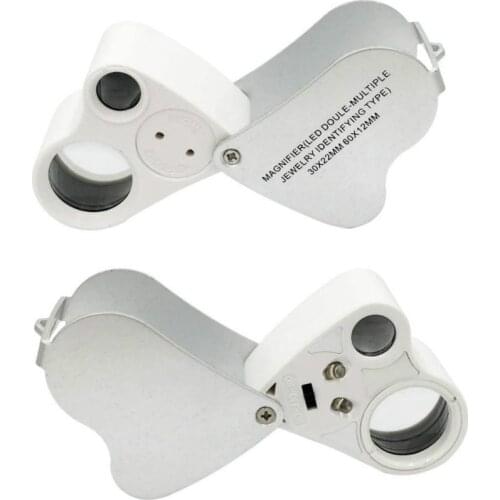 1pcs 30 Times 60 Times with LED Light Jewelry Magnifying Glass High Power Jewellery, Antique Jade Identification Genuine