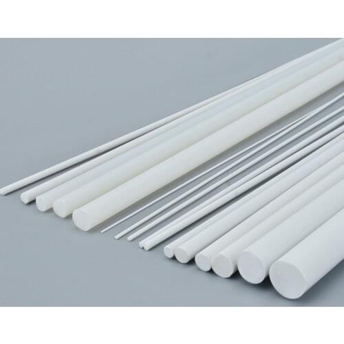 5pcs ABS round rod solid rod solid round rod plastic rod handmade model accessories diy cabin accessories 25cm 50cm