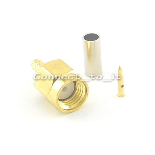 10 Pieces Goldplated SMA Male Plug Crimp For RG316 RG174 LMR100 1.13 Cable Connector